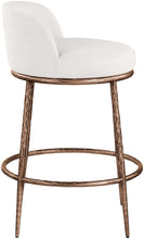 Load image into Gallery viewer, Ferro - Linen Textured Performance Fabric Upholstered Counter Stool - Cream / Brushed Bronze