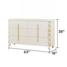 Load image into Gallery viewer, Cinderella - Dresser With LED Accents And 6 Storage Drawers (Mirror Not Included) - Beige