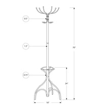 Load image into Gallery viewer, Coat Rack, Hall Tree, Free Standing, 12 Hooks, Entryway, 70"H, Umbrella Holder, Contemporary & Modern