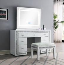 Load image into Gallery viewer, G-325 - Wood Vanity Stool - White