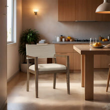 Load image into Gallery viewer, Avon - Linen Textured Performance Fabric Upholstered Dining Arm Chair
