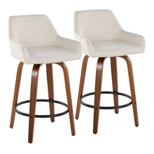 Load image into Gallery viewer, Daniella - Contemporary Fixed Height Counter Stool With Swivel With Round Footrest (Set of 2)