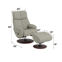 Load image into Gallery viewer, Kandoro - Top Grain Leather Accent Chair With Swivel & Ottoman - Gray
