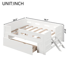 Load image into Gallery viewer, Platform Bed With Guardrail And Drawer