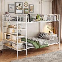 Load image into Gallery viewer, Bunk Bed With 5 Tier Shelves