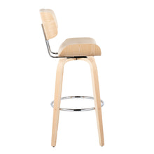 Load image into Gallery viewer, Lombardi - Mid Century Modern Fixed Height Barstool With Swivel With Round Footrest (Set of 2)