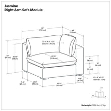 Load image into Gallery viewer, Jasmine - Right Arm Sofa Module - Gray