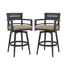 Load image into Gallery viewer, Outdoor Swivel Bar Chairs, 360 Degree Rotation, Ergonomic Backrest (Set of 2)