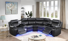 Load image into Gallery viewer, U63 - Motion 3 Piece Sectional With Bluetooth Speaker - Black