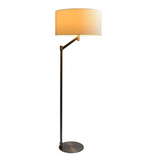 Load image into Gallery viewer, Serene - Floor Lamp With Rotary Switch Base Linen Shade - Brushed Nickel / White