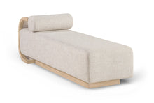 Load image into Gallery viewer, Zephyr - Linen Textured Fabric Upholstered Chaise - Painted Natural Base