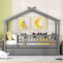 Load image into Gallery viewer, Creativity House Bed With Twin Size Trundle