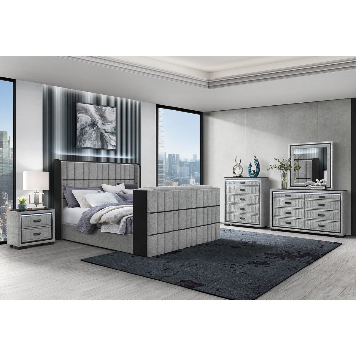 Isaiah - Nightstand With Upholstered Frame