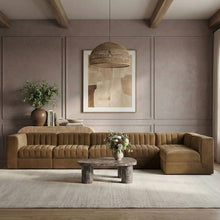Load image into Gallery viewer, Rummi - Velvet Performance Fabric Upholstered 6 Piece Modular Sectional, L-Shaped (Right)