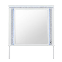 Load image into Gallery viewer, Adalid - Square Shaped Mirror With LED Lighting And Glittered Detailing - White