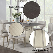 Load image into Gallery viewer, Kasa - Sintered Stone Top Dining Table - Stone Gray / Champagne