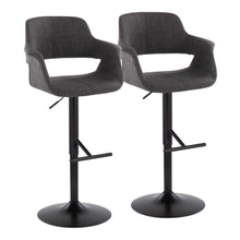 Load image into Gallery viewer, Vintage Flair - Mid Century Modern Adjustable Barstool With Straight T Footrest (Set of 2)