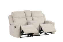 Load image into Gallery viewer, Galya - Motion Loveseat With Console - Light Gray