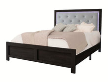 Load image into Gallery viewer, Crown Mark Furniture Jaylen King Upholstered Panel Bed in Black image