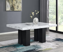 Load image into Gallery viewer, D131 - Faux Marble Dining Table - White / Black