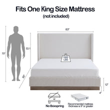 Load image into Gallery viewer, Hosford - Minimalist Upholstered Wingback Bed With Wood Base Platform