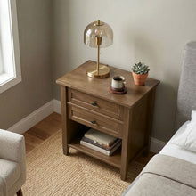 Load image into Gallery viewer, Warm Shaker - Bedside Table With 2 Drawers - Brown