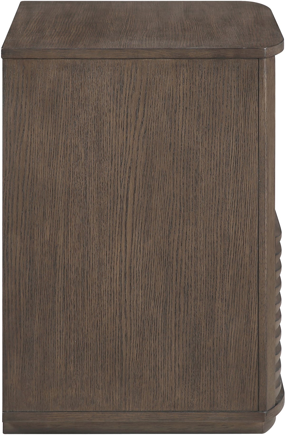 Morino - Oak Veneer And Solid Wood Nightstand - Brown