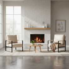 Load image into Gallery viewer, Classic Mid Century Modern Accent Chair With Durable Square Metal Frame, Armchair