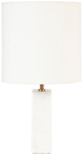 Load image into Gallery viewer, Vellum - Genuine Marble Base And Linen Textured Fabric Shade Table Lamp