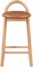 Load image into Gallery viewer, Calvin - Faux Leather Stool - Light Brown Legs