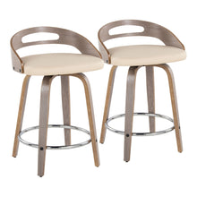 Load image into Gallery viewer, Cassis - Mid Century Modern Fixed Height Counter Stool With Swivel With Round Footrest (Set of 2)
