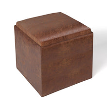 Load image into Gallery viewer, Rockwood - Upholstered Cube Storage Ottoman With Tray