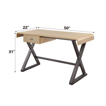 Load image into Gallery viewer, Danton - Aluminum Top Grain Leather Rectangular Writing Desk - Gold