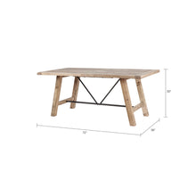 Load image into Gallery viewer, Rustic Dining Table With Metal Support - Natural