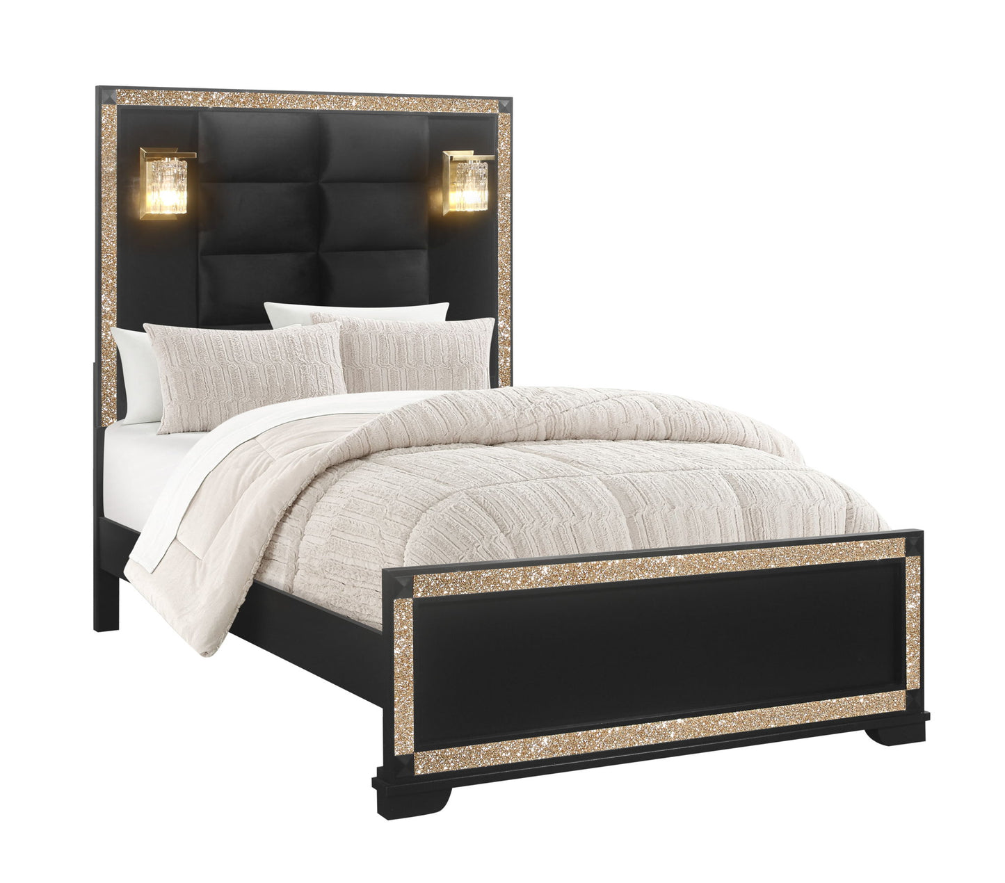 Blake - Full / Twin Bed Side Rails - Black / Gold