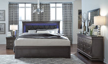 Load image into Gallery viewer, Pompei - King Bed Headboard With LED And Footboard - Metallic Gray