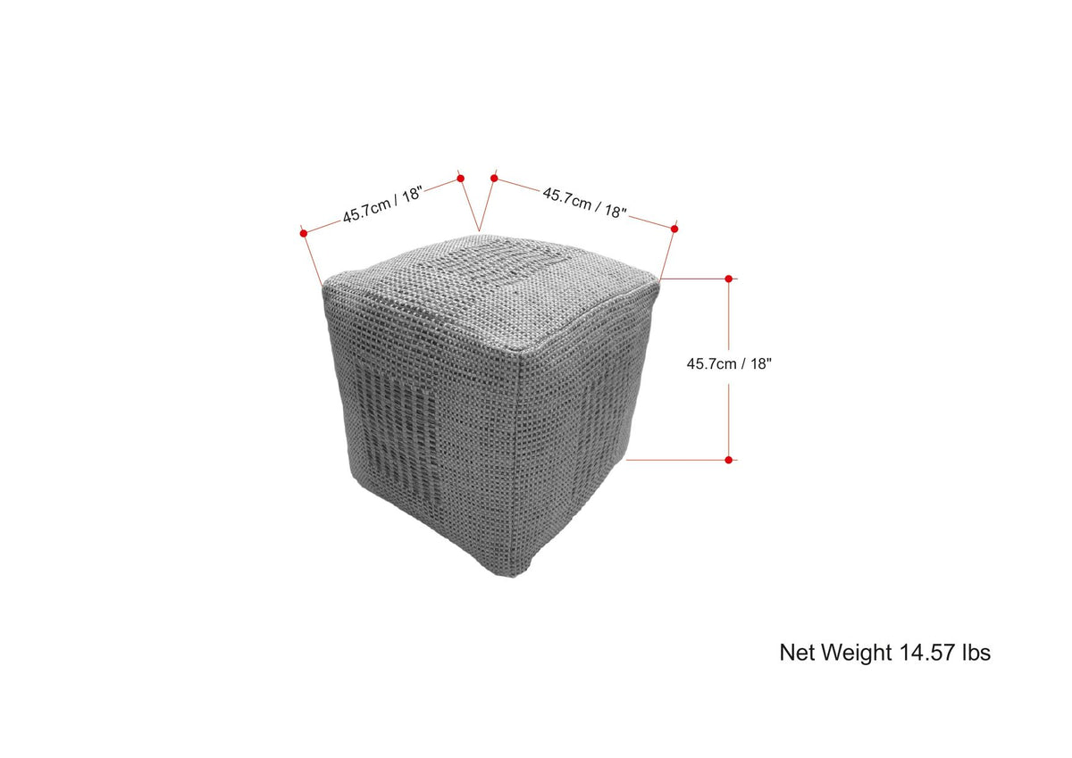 Delilah - Square Woven Pouf - Natural - Ego Home Furniture
