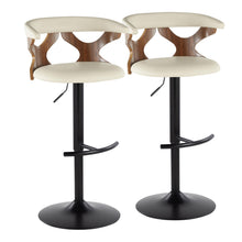 Load image into Gallery viewer, Gardenia - Contemporary Adjustable Barstool, Swivel With Rounded T Footrest (Set of 2)