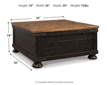 Load image into Gallery viewer, Valebeck - Lift Top Cocktail Table - Black / Brown