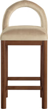 Load image into Gallery viewer, Conrad - Velvet Counter Stool With Brown Legs
