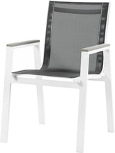 Load image into Gallery viewer, Nizuc - Outdoor Patio Dining Arm Chair With White Frame And Gray Arms (Set of 2)