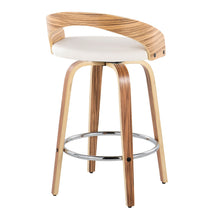 Load image into Gallery viewer, Grotto - Mid Century Modern Fixed Height Counter Stool With Swivel With Round Footrest (Set of 2)