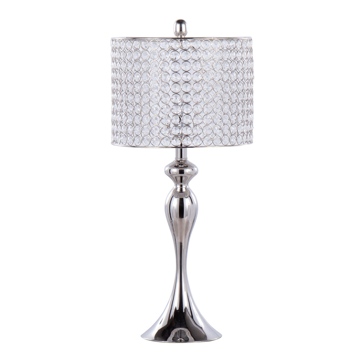 Ashland - Contemporary Table Lamp Round Clear Crystal Beads (Set of 2) - Nickel