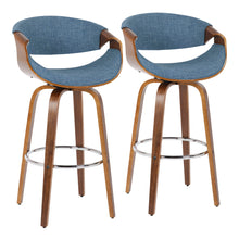 Load image into Gallery viewer, Curvini Mid - Century Modern Fixed Height Barstool With Swivel (Set of 2)