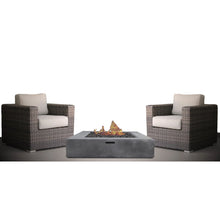 Load image into Gallery viewer, 3 Piece Patio Rattan Furniture Set With Cushions Fire Pit - Brown