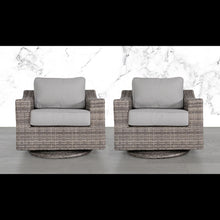 Load image into Gallery viewer, Swivel Patio Chair With Luxurious Cushions Perfect For Outdoor Relaxation (Set of 2) - Gray Mix