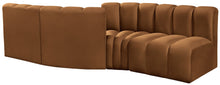 Load image into Gallery viewer, Arc - Velvet 4 Piece Sofa - Saddle