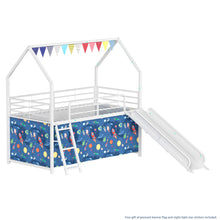 Load image into Gallery viewer, Jack - House Loft Bed With Slide And Curtain Set