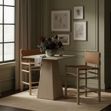 Load image into Gallery viewer, Santos - Upholstered Counter Stool With Stained Natural Base