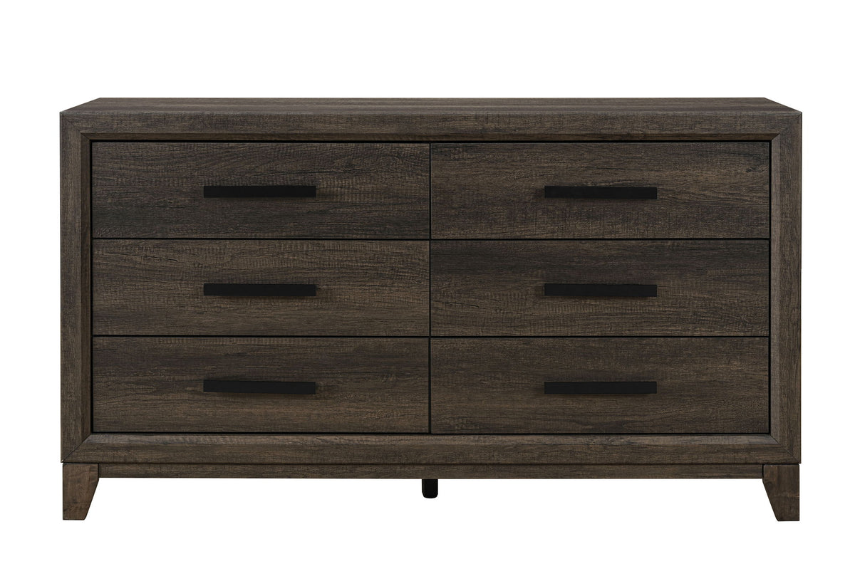 Harmony - 5 Piece Twin Bedroom Set (Bed, Dresser & Mirror, Nightstand, Chest) - Dark Brown